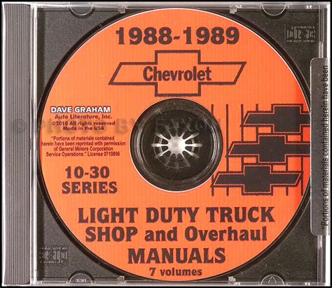 1989 Chevy CK Pickup Shop Manual Chevrolet Truck Cheyenne ...