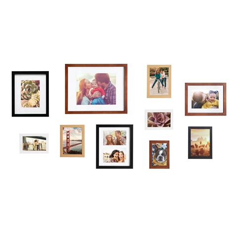 Kate And Laurel Gallery 10 Piece Wall Picture Frame Kit Set Of 10 With Assorted Size Frames In