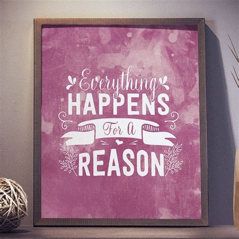Everything Happens For A Reason Whitewashed Purple Background Etsy In