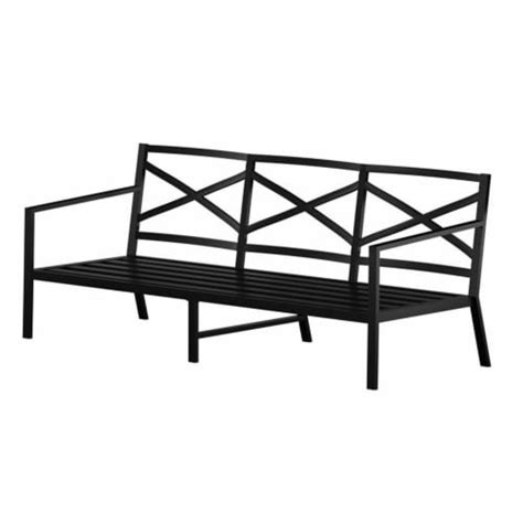 Outdoor Metal X Back Sofa In Black 1 Fred Meyer