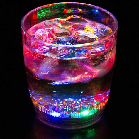 Liquid Activated Multicolor Led Lowball Glasses ~ Fun Light Up Drinkin Sothere