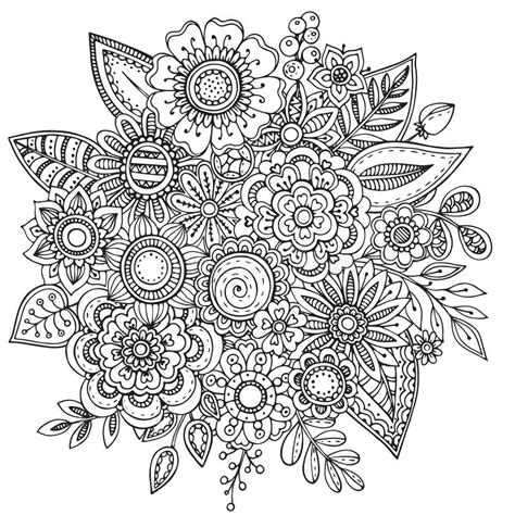 Vector Illustration With Hand Drawn Doodle Fancy Flowers