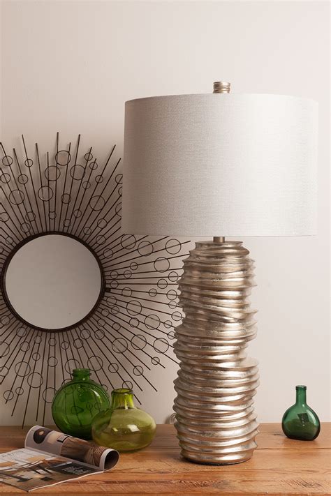 Cool And Contemporary This Lamp From Surya Has A Stacked Metal Style