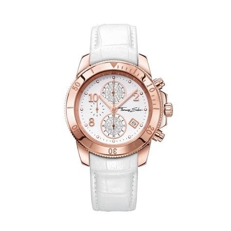 thomas sabo glam and soul white leather watch wa0203 thomas sabo leather watch womens watches