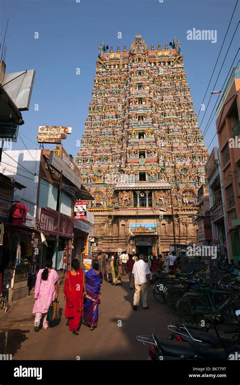 India Tamil Nadu Madurai Sri Meenakshi Temple Newly Restored West