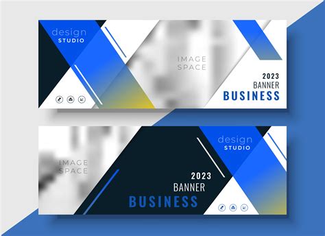 Blue Geometric Business Banner Template Download Free Vector Art
