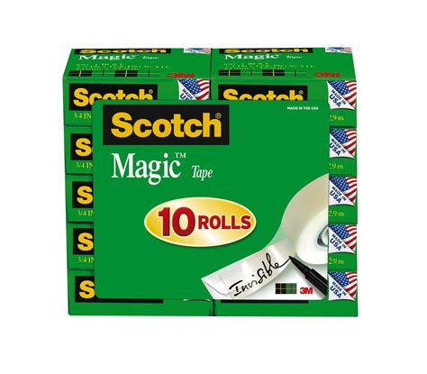 Scotch Magic Office Tape Refill 10 Pack 34 In X 800in Clear