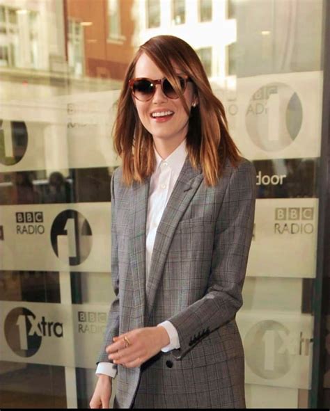 Emma Stone Emily Blazer Jackets Outfits Board Fashion Down