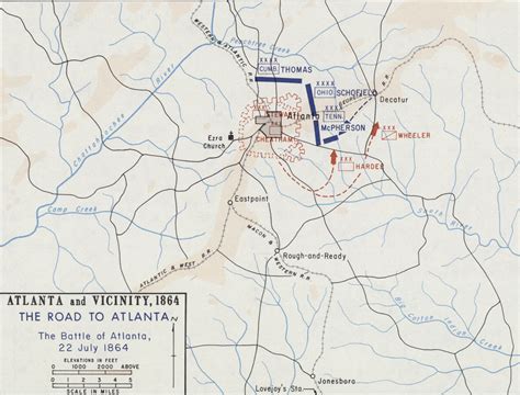 Battle Of Atlanta July 22 1864 Campaign Map Zoomable Image House