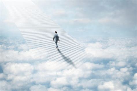 Stairway To Heaven Staircase In The Clouds Photo Art Print Poster 24x36