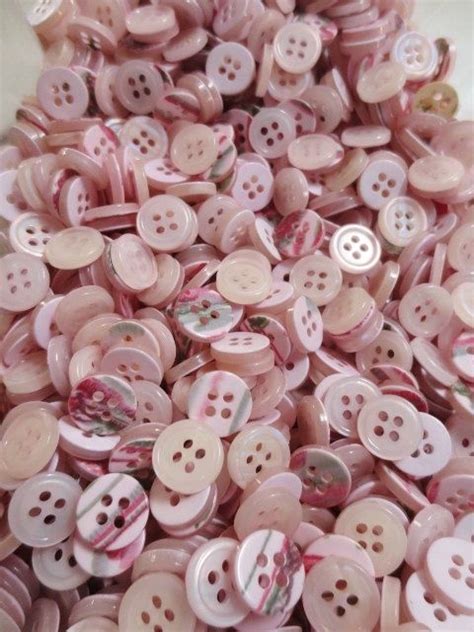 Baby Pink Buttons Pearl Bulk Lot Small 4 Hole 361 Grams Etsy Etsy