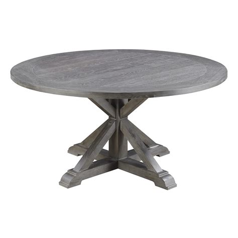 Wallace And Bay Morris Rustic Charcoal Gray 60 Round Dining Table With