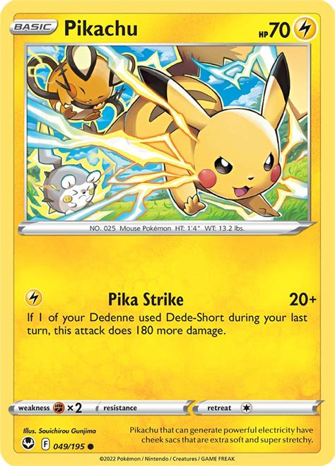 Pokémon Card Database Silver Tempest 49 Pikachu