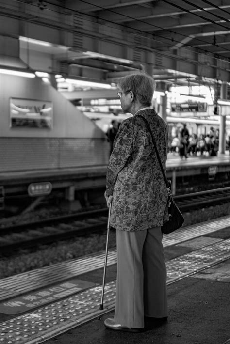 Old Lady Waiting For Train Ricoang Flickr