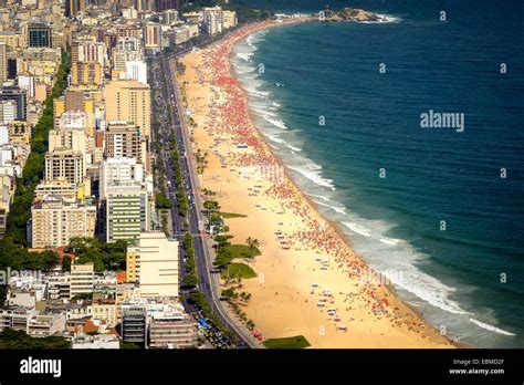 Aerial View Of Buildings On The Beach Front Ipanema Beach Rio De