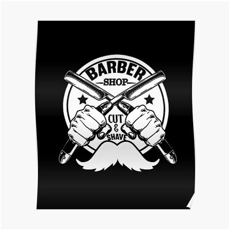 Barber Shop Cut And Shave Hairstylist Poster For Sale By Nantika