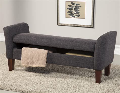 Find new bedroom benches for your home at. Grey Wood Storage Bench - Steal-A-Sofa Furniture Outlet ...