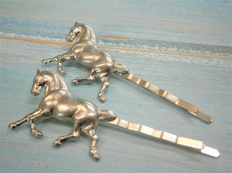 Horse Hair Pin Set Of 2 Antique Silverhorse Bobby Pinshorse Hair