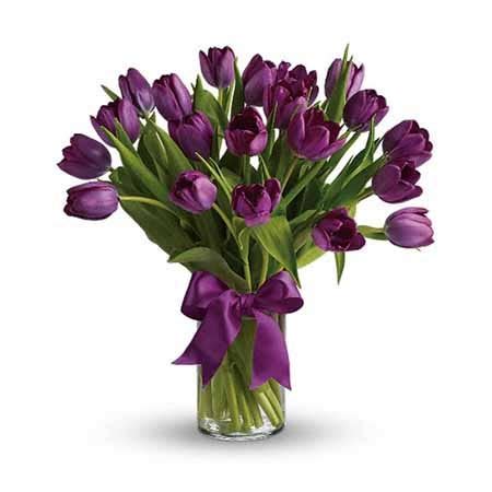 If you want to congratulate someone on joyous occasions such as a promotion or purchase of a new home. Purple Tulips at Send Flowers