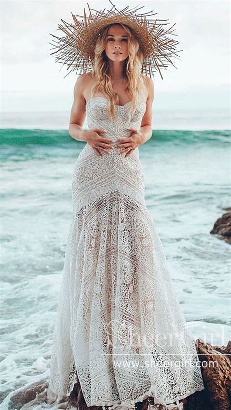 Ivory Lace Beach Wedding Dresses Sweetheart Neck Rustic Boho Wedding Dresses Awd1156 Black Lace