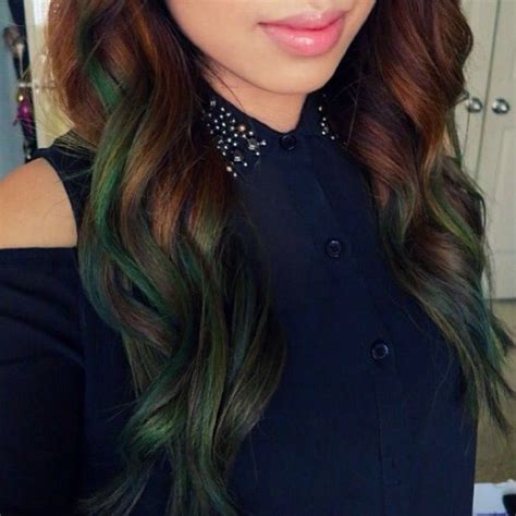 Ombre and balayage hair are what we dig this season. pretty dark green tips :3 | Brown ombre hair, Brown ombre ...