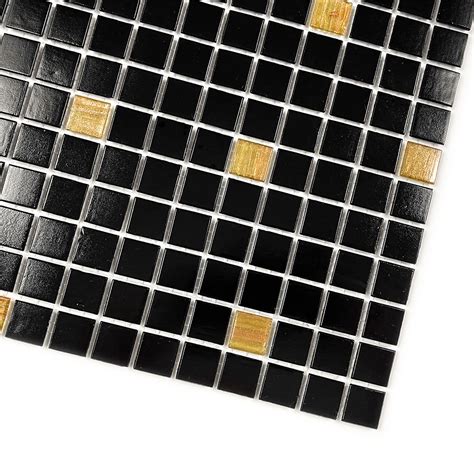 Black Glass With Golden Mosaic Tiles Gaudi