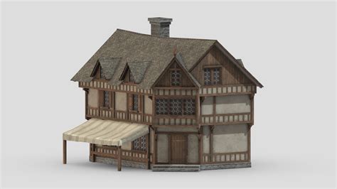 Medieval Building 01 Low Poly Pbr Realistic Buy Royalty Free 3d Model