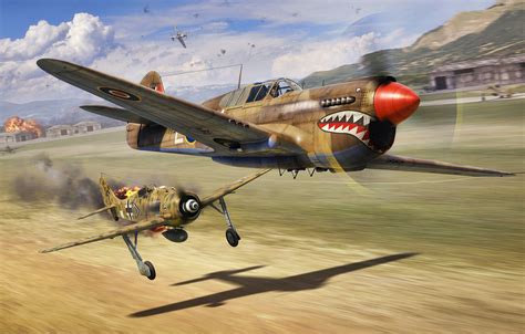Wallpaper Raf Air Force P 40 Fw 190 P 40 Warhawk Sg4 Images For