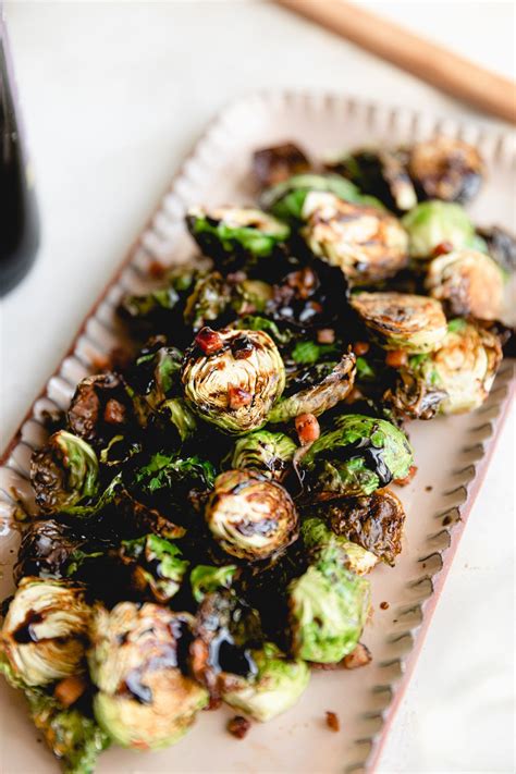 Crispy Air Fryer Brussel Sprouts With Bacon And Balsamic Vinegar