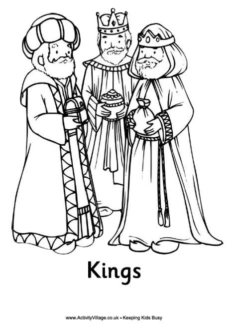 nativity colouring page  kings