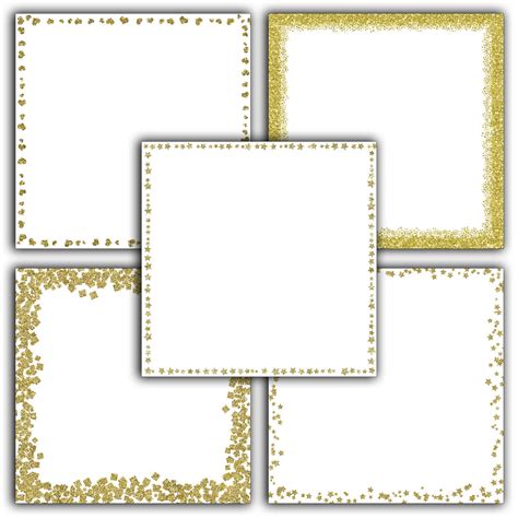 Gold Glitter Borders Digital Paper By Shannon Keyser