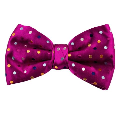 Light Pink And Multi Coloured Polka Dot Silk Bow Tie From Ties Planet Uk