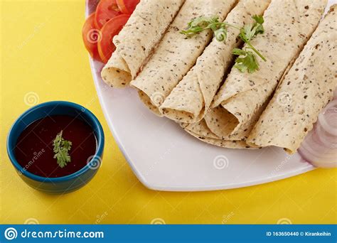 Indian Side Dish Called As Papad Stock Photo Image Of Side Decorated
