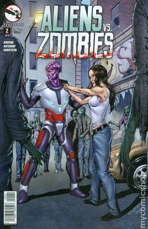Joe alien fulfills a dream of coming to earth to find that it's overrun by zombies. Aliens vs. Zombies (2015 Zenescope) comic books