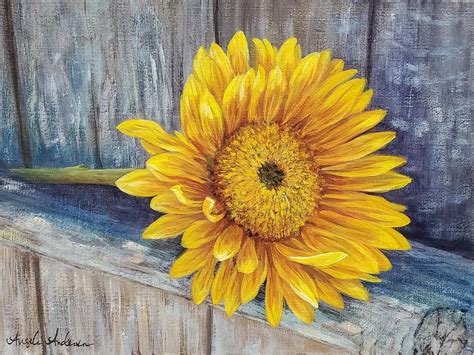 Sunflower Acrylic Paint Tutorial Sunflower