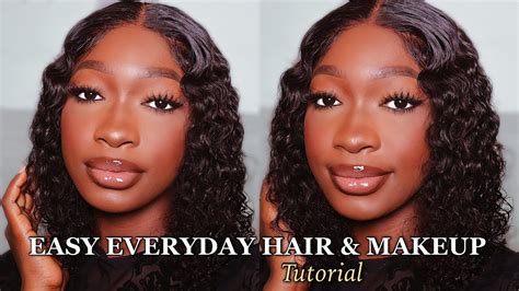 simple everyday softglam makeup and hair tutorial for darkskin woc youtube