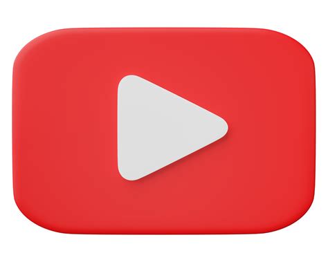 3d Youtube Logo Icon Isolated On Transparent Background 22498452 Png