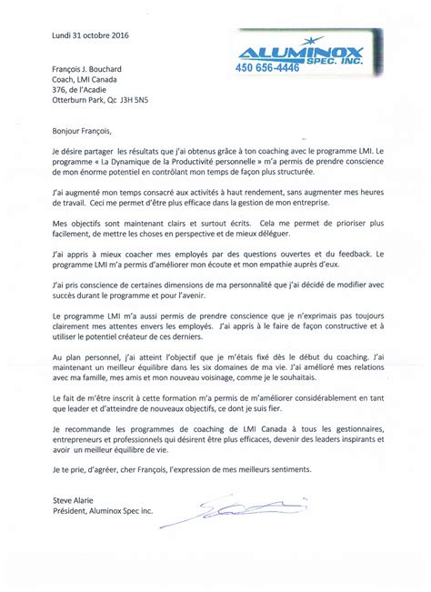 Exemple De Lettre De Recommandation