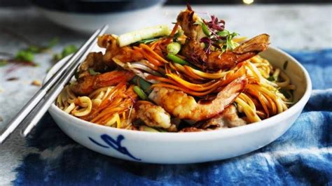 Pour warm water over the noodles and loosen them with your fingers. Dragon and phoenix longevity noodles Recipe | Good Food