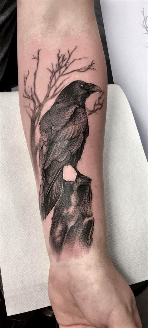 Raven Done By Richard Feodorow At Ivory Tower Tattoo In Gothenburg