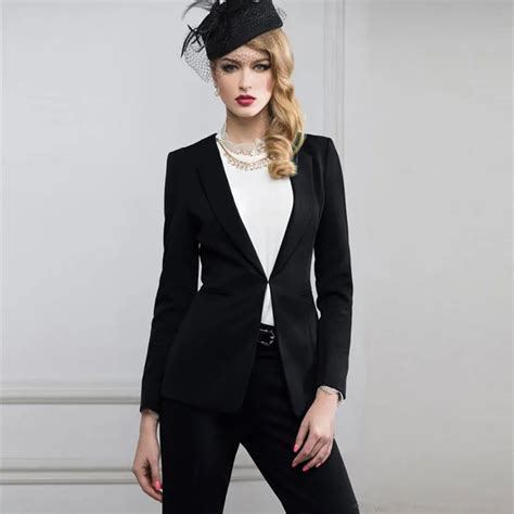 Women Pant Suits Black Designer Suits For Women Notch Lapel Women