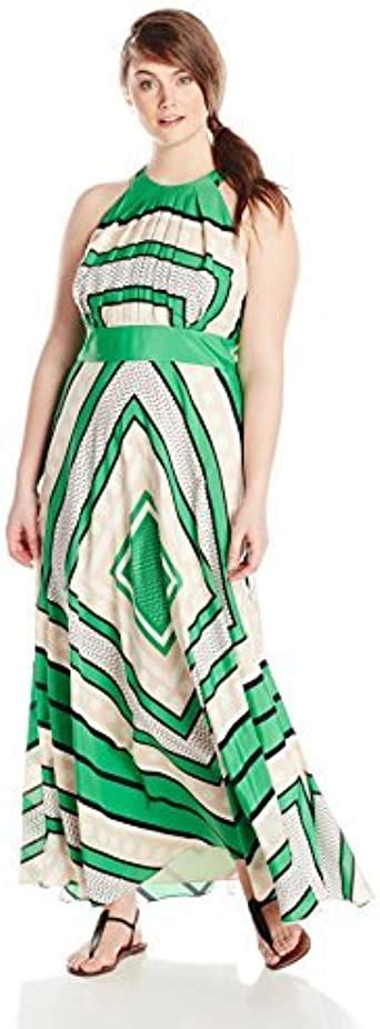 Eliza J Womens Plus Size Scarf Print Maxi Dress Green 14 At Amazon
