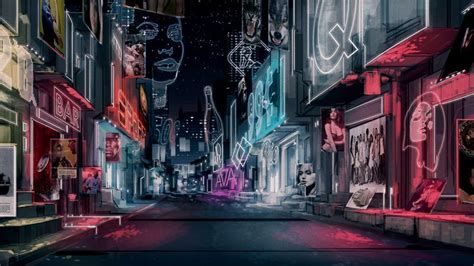 City Street Night By ~biz02 On Deviantart Futuristic City City
