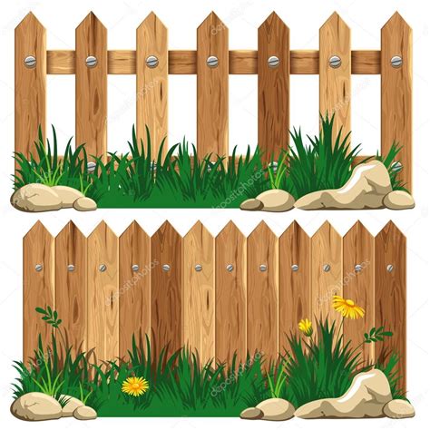 Wooden Fence And Grass Vector Illustration Premium Vector In Adobe