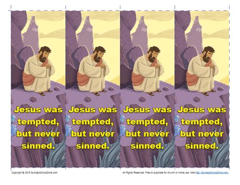 The fast is about over. Jesus' Temptation Bookmarkers - Children's Bible ...