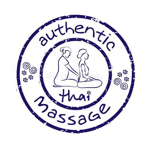 Massage Thaï Authentique Logo Massage Thaï Avec Les Mains Massage Thaï Estampillé En Gris Pour