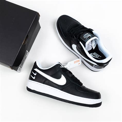 Nike Air Force 1 Low Double Swoosh Black White For Sale Sneaker Hello