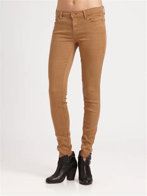 J Brand Super Skinny Jeans In Brown Lyst