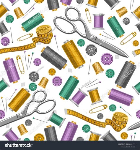 Vector Sewing Seamless Pattern Decorative Royalty Free Stock Vector