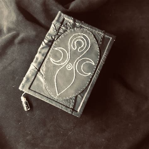 Grimoire Book Cover Of Grimoire Black Leather Book Of Shadows Witches Journal With Black